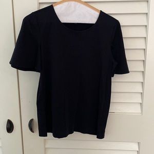 Ann Taylor Black short sleeved blouse